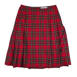 Womens Vintage Pendleton Skirt Size 6P Red Tartan Pleated A-line NWOT USA Wool